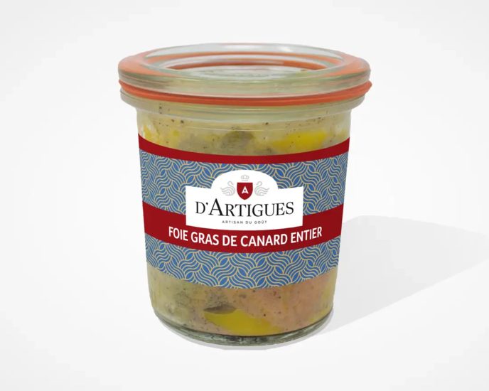 FG-TRAD-ENTIER-139×35-WECK100-100G Conserve de foie gras de canard entier d'Artigues