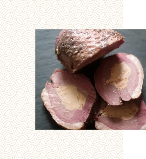 Magret de canard en tranche farci de foie gras d'Artigues