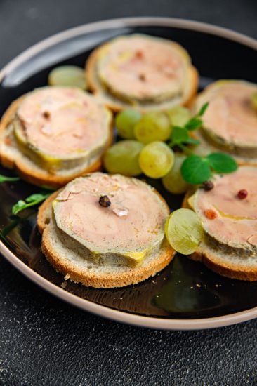 foie gras sandwich fresh delicious fresh goose or duck liver eating cooking appetizer meal food snack on the table copy space food background rustic top view