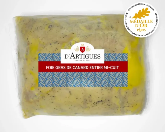 foie-gras-mi-cuit-medaille-or Foie gras mi cuit sous vide d'Artigues médaille d'or Paris 2025